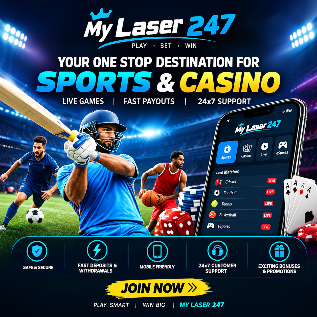 My Laser 247 – Sports, Live Games, Cricket & Mobile Gaming
