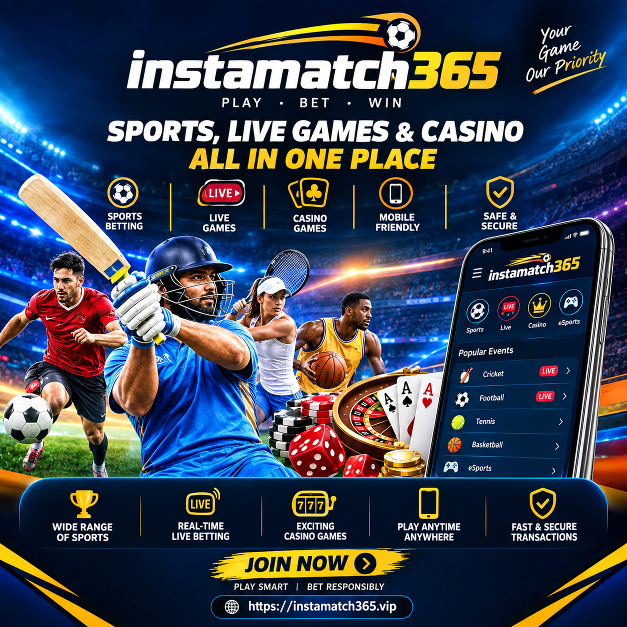 Instamatch365 – Sports, Live Games, Cricket & Mobile Gaming