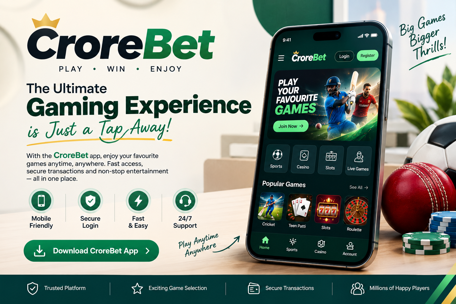 CroreBet Online: Mobile Access, Account Features & User Guide