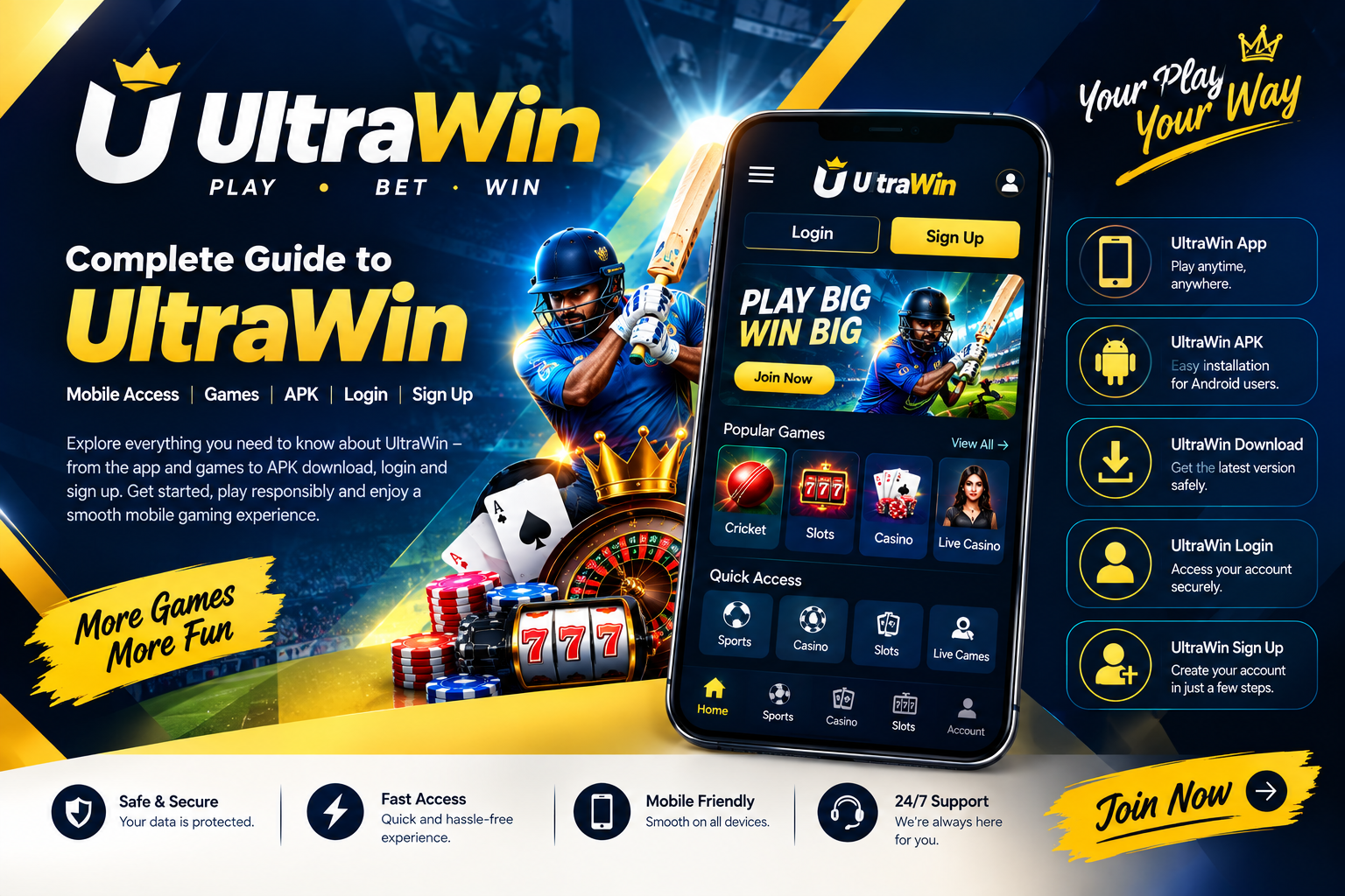 UltraWin: A Complete Guide to Mobile Access, Games and Account Features