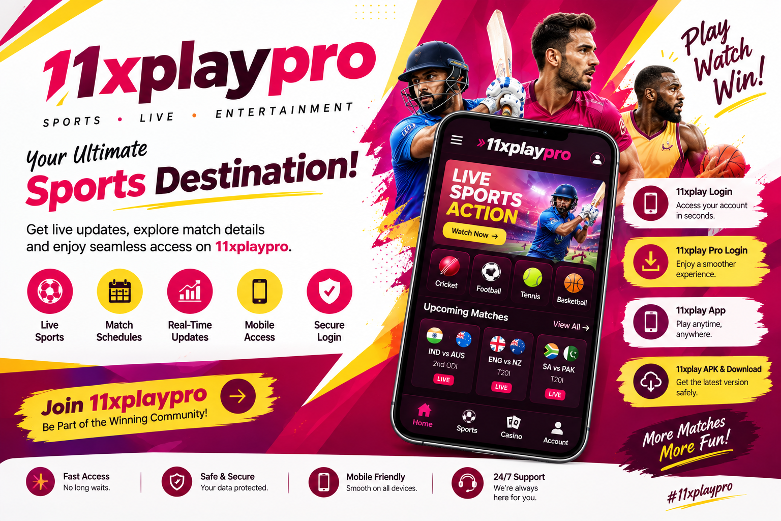 11xplaypro: Explore Sports Content, Match Updates and Mobile Access