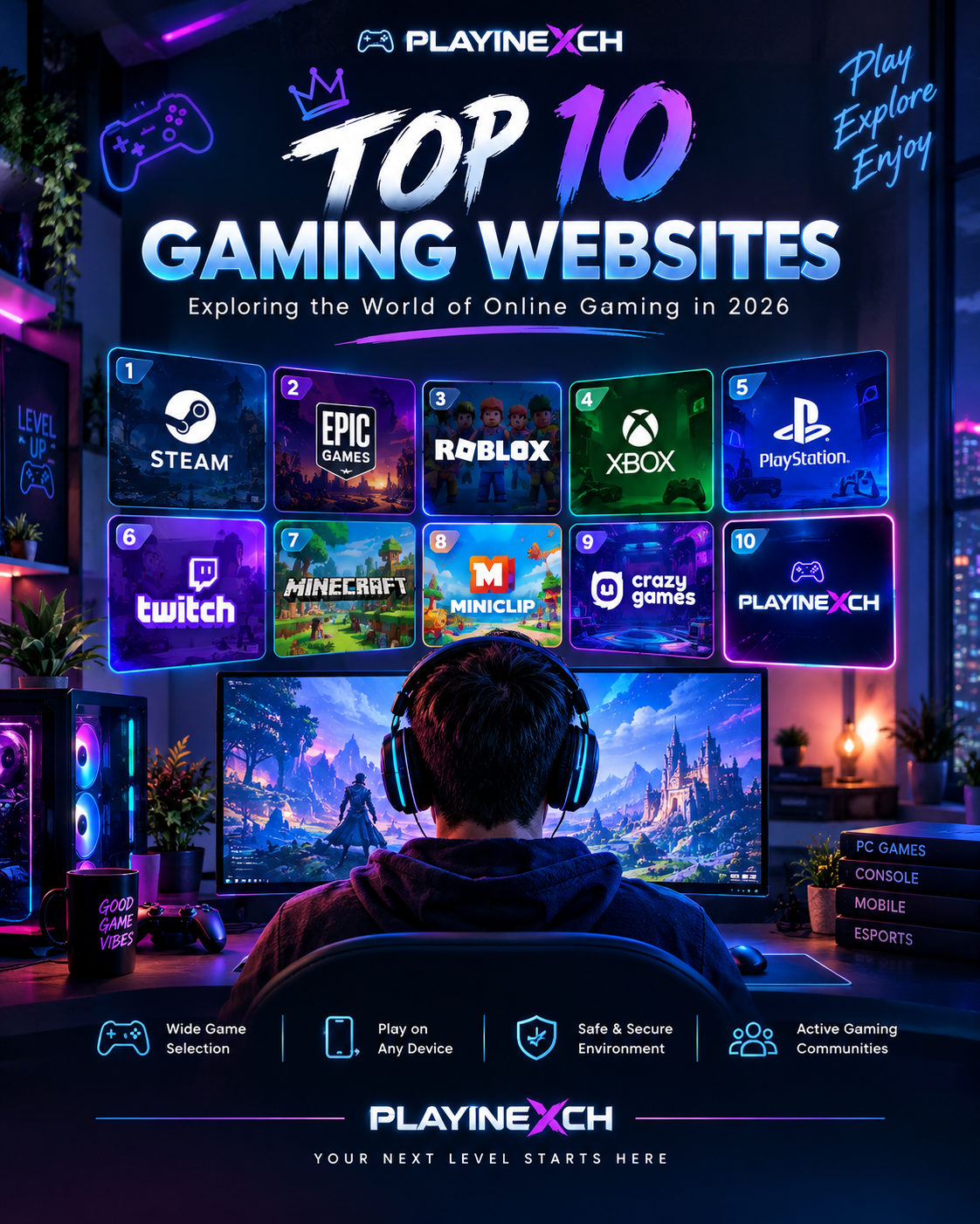 Top 10 Gaming Websites in 2026 | Playinexch